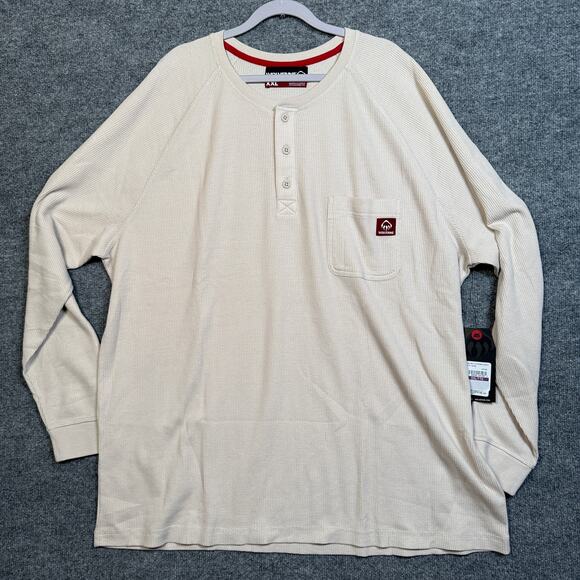 New Wolverine Mens Size XXL Walden II Thermal Henley Shirt Tan Stone Long Sleeve - Picture 2 of 9